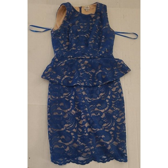 Cache Womens Blue Floral Flower Dress - Petite 0 - Picture 2 of 6